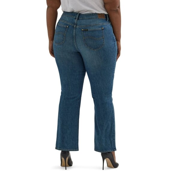 Lee Women's Plus Bootcut Jean, Size 26W Mid Rise, Regular fit, Medium Wash - Picture 2 of 5